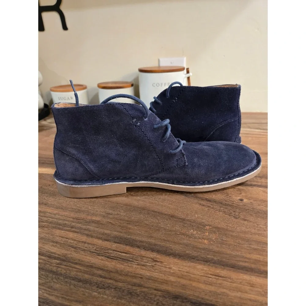 Nunn Bush‎ Mens Dark Blue Suede Chukka Boots Size 9.5 M